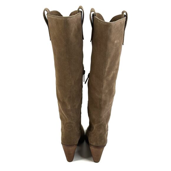 Blondo Wylde Waterproof Western Taupe Suede Boot Womens Size 5.5 Pointed Toe New - Picture 4 of 11